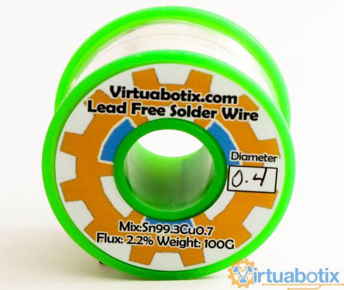 Virtuabotix 100g RHOS 0.4mm Lead Free Solder (2.2% Flux)