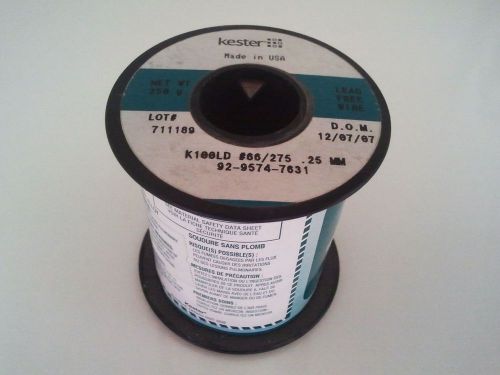 Kester Solder Wire Lead Free Soldering Tin Dia: 0.25mm K100LD # 66/275 250g
