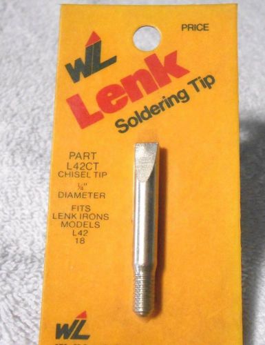 WALL LENK SOLDERING TIP PART L42CT CHISEL TIP 1/4&#034; DIA.  FITS IRONS L42 18