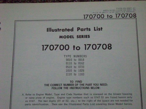 briggs and stratton parts list model series170700 to 170708