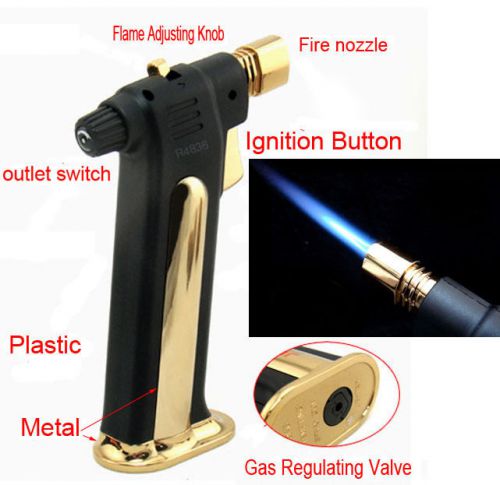 Gift 2 in 1 open flame cigar cigarette butane lighter windproof lighters welding for sale