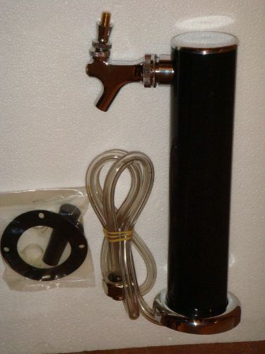 Draft Beer Single Faucet Tower BLACK METAL 3&#034; INCHES IN DIAMETER