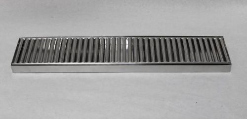 19&#034; x 4&#034; stainless beer tap coffee faucet drip tray pan with grate no drain for sale