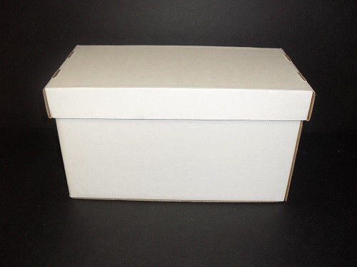 White Cardboard Storage Box W/Lid For 45RPM Records-Holds150 7&#034; Records