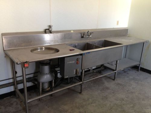 Commercial Two Compartment Sink and Waste King Commercial Disposal NSF 126 x 27
