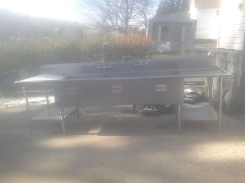 10 foot stainless steel 3 bowl commercial sink for sale