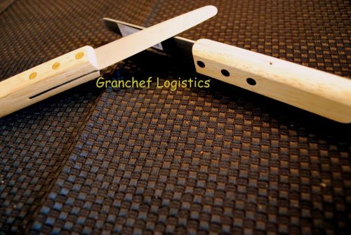 Clam knives (2 pieces) 7 1/2&#034; ~ 3 1/2&#034; blade ~ wood  handle / brass rivets ~new for sale