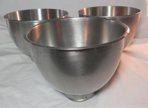 Set of 3 KITCHENAID Stainless Steel 4 1/2 Quart Replacement Mixer Bowls K45