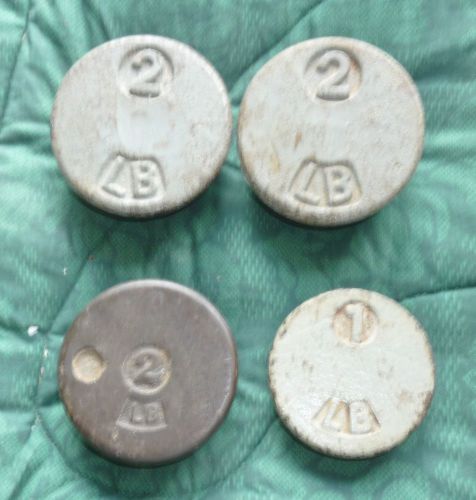 Vintage Penn Scale Weights 4 included 1 pound, 2 - 2 pounds &amp; 2 pounds FREE SHIP