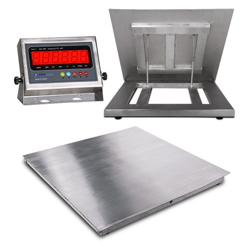 New 5000 lb/1lb 4x4 stainless steel washdown scale w/indicator flip top ez clean for sale