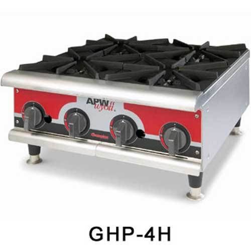 APW GHP-6I Hotplate, (6) 28,000 BTU Countertop, Gas, Champion Series