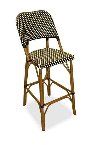 New Florida Seating Aluminum Outdoor Restaurant Bar Stool, Poly Weave - 4 Colors