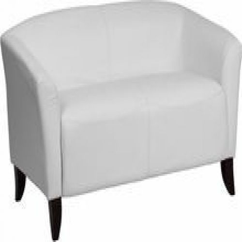 Flash furniture 111-2-wh-gg hercules imperial series white leather love seat for sale