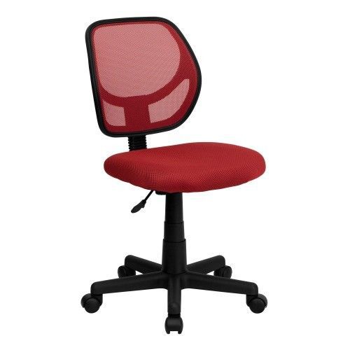 Flash Furniture WA-3074-RD-GG Mid-Back Red Mesh Task Chair and Computer Chair
