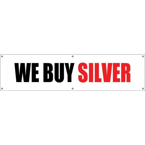 18&#034; x 72&#034; WE BUY SILVER Banner Sign store business pawn 18 x 72 retail new coin