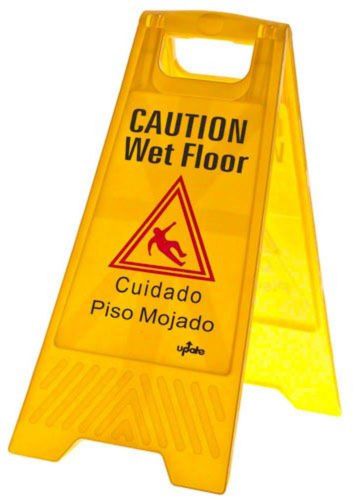 Update international wfs-25 plastic fold-out wet floor sign, yellow, 24 by 12... for sale