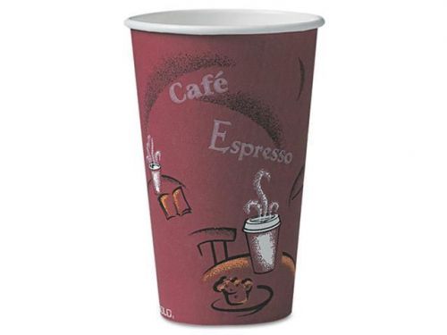 Solo cup company bistro&#034; design hot drink cups, maroon, 50ct for sale