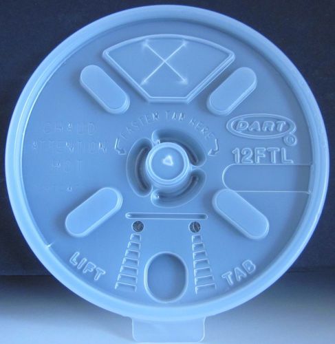 Dart 12FTL Lift-n-Lock Coffee Cup Lids for 12 Oz. Foam Cups, 1000/CT, Clear