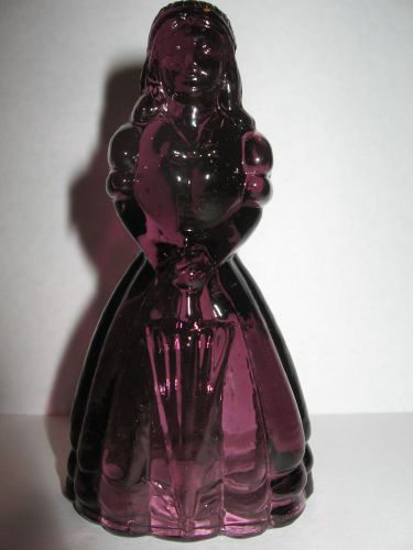 Purple Amethyst glass Doll Figurine girl dress figure princess black bridesmaid