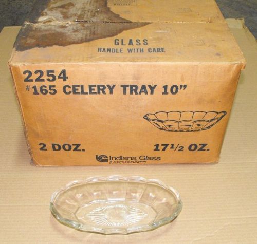 Indiana Glass 2254 #165 17.5oz. CELERY TRAY 10&#034; CASE/24  FREE SHIPPING