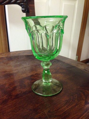 Green Depression glass goblet cup G-1