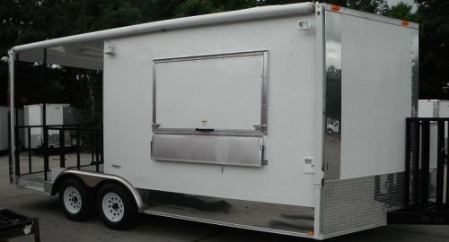 Concession trailer 8.5&#039;x18&#039; white - bbq smoker vending catering for sale