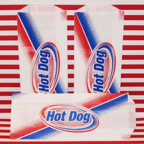 Paper Hot Dog Hotdog Bags Regular Standard Size- 50 count concession supplies