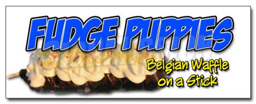 36&#034; FUDGE PUPPIES DECAL sticker puppy waffle retail storefront marketing