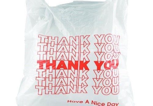 200ct large 1/6 thank you t-shirt plastic grocery shopping bags with handle/ for sale
