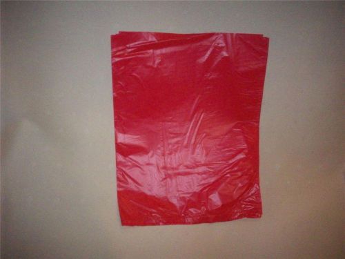 100 Pcs. 8.5 x 11 Plastic Merchandise Retail Bags Glossy Red Plastic Retail