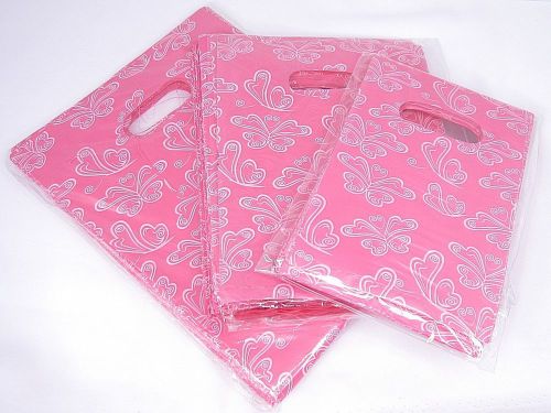 Wholesale lot of butterfly retail merchandise shopping plastic gift bags 3 sizes for sale