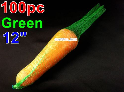 100 pcs 12&#034; 30.5cm green poly-mesh net bags for fruit vegetable carrot potato for sale