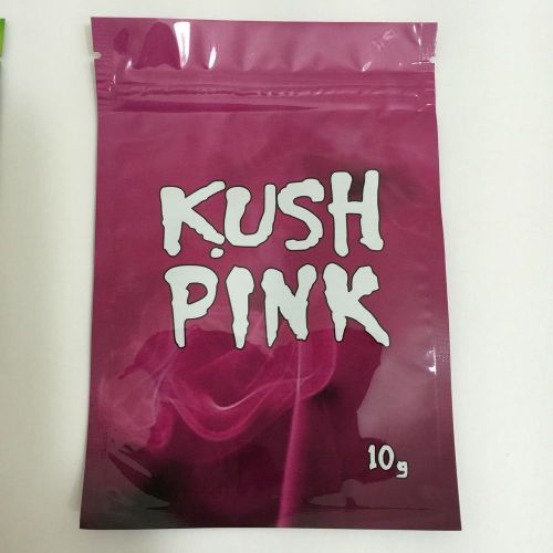 100 Pink Kush10g EMPTY mylar ziplock bags (good for crafts incense jewelry)