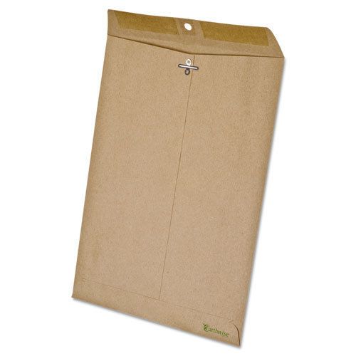 100% Recycled Paper Clasp Envelope, Side Seam, 9 x 12, Natural Brown, 110/Box