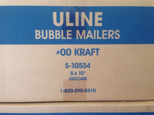 50 uline #00 5x10&#034; poly bubble mailers padded yellow envelopes free shipping for sale