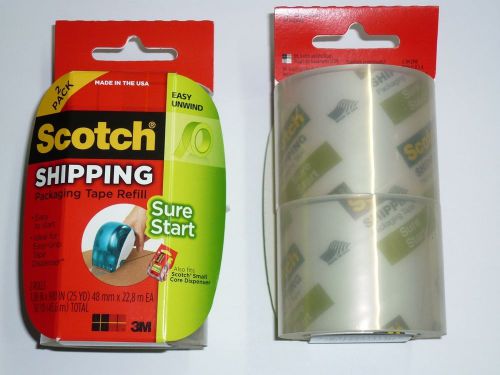 Scotch Shipping Packaging Tape Refill for Easy-Grip Tape Dispenser  DP-1000-RR-2