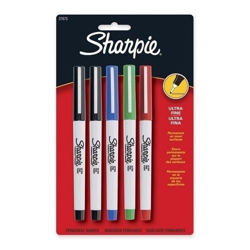 Sanford Permanent Markers, Waterproof, Ultra Fine, Assorted, 5-Pack Set of 2