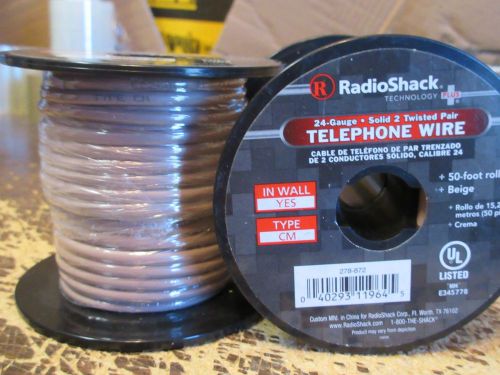 RadioShack (2 pack) 50 Ft each Telephone Wire 24-Gauge-Solid 2 Twisted Pair
