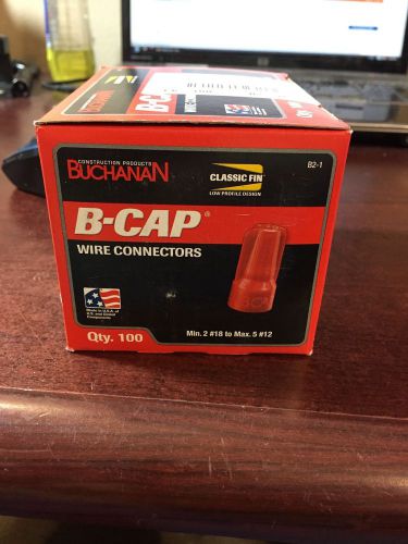 BUCHANAN B-CAP B2-1 Red Wire Connector Wire Nut - BOX of 100 - Wing Nut 6VG19