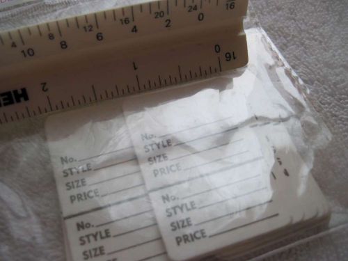 25 WHITE No. Style Size Price Tags Paper Punched Hole Tag Number Unused Blank