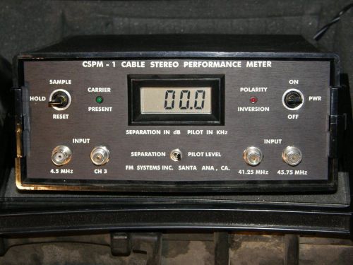 FM Systems Inc CSPM-1 Cable Stereo Performance STEREO ANALYSIS WITHOUT TEST TONE