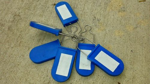 Lot 6 blue security padlock seal s hasp steel wire utility for sale