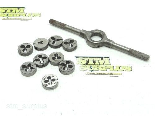 Lot of 9 hss dies no.2 -56 to 1/4&#034; -32 with 13/16&#034; wrench p&amp;w gtd for sale