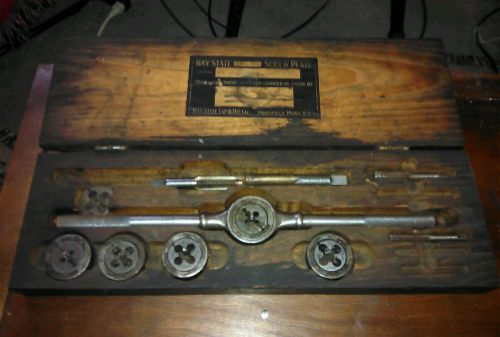 Antique Bay State Tap &amp; Die Original Wood Box Mansfield MA Nice!
