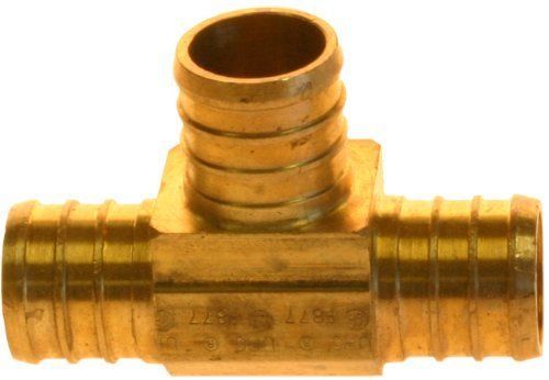 Aviditi 90610 1-inch x 3/4-inch x 1-inch qestpex brass tee  (pack of 5) for sale