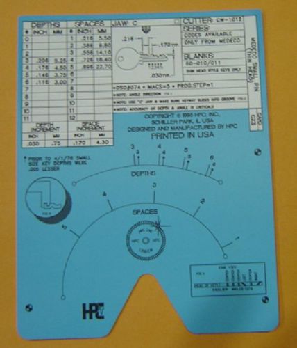 HPC 1200  CX3 Code card like brand new Hardly used  Medeco Small Pin Thin Head