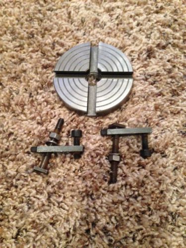 Clamping plate with 2 t-bolt clamps for unimat emco 3 miniature lathe for sale