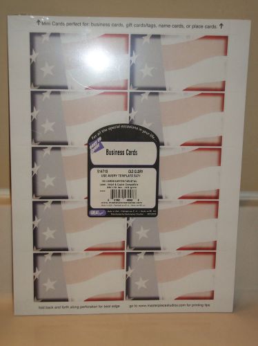 NEW Masterpiece Studios 100 Count American Flag Business Card Stock Gift Tag