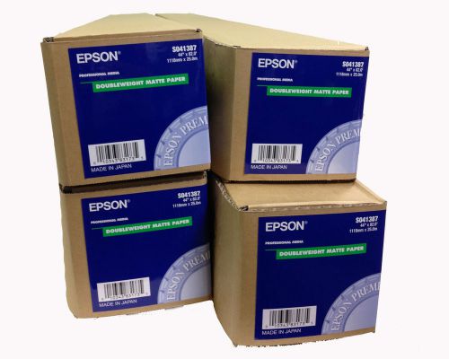 Epson S041387 Doubleweight Matte Inkjet Paper 44&#034; x 82&#039; Case of 4 Rolls