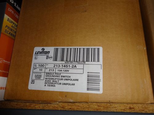 Leviton 1451-2A 15 Amp,120 Volt, Toggle Switch, Almond (case of 100) New